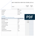 IC Project Management Meeting Minutes Sample 11856