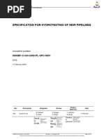 Specification For Hydrotesting of New Pipelines: 0000BF-C-G0-G000-PL-SPC-0001