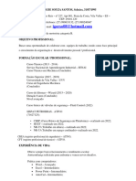 14 - Curriculo - Igor Souza - Engenheiro Mecanico Preposto - Supervisor Técnico