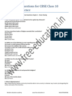 Important Questions For CBSE Class 10 Poltical Science