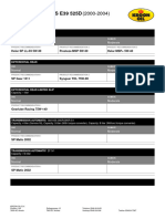 Product Recommendation BMW (EU) 5 Series E39 525d (2000-2004)