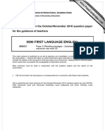 0500 First Language English: MARK SCHEME For The October/November 2010 Question Paper For The Guidance of Teachers