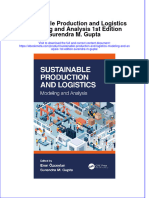 Get Sustainable Production and Logistics Modeling and Analysis 1st Edition Surendra M. Gupta PDF Full Chapter