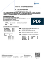 N° CHB-2024-000074670 Certificado de Historia de Dominio: CÓDIGO CATASTRAL Nro. 14108-6936-0-0-0-0