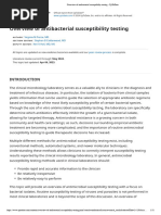 Overview of Antibacterial Susceptibility Testing - UpToDate