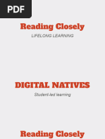 Reading Closely - Levels of Reading - Class 1-29 April 24