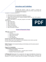 Format of Proposal For Project