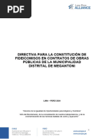 Directiva para La Constitución de Fideicomisos en Contratos de Obras Públicas de La Municipalidad Distrital de Megantoni