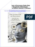 Dơnload The Literature of Exclusion Dada Data and The Threshold of Electronic Literature 1st Edition Andrew C Wenaus Full Chapter