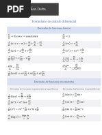 Formulario de Cálculo Diferencial e Integral - Épsilon Delta