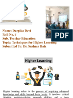 DeepikaDevi - Techinques For Higher Learning