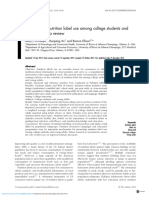 Correlates of Nutrition Label Use Among College Students and Young Adults A Review