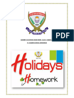 9th Class Holiday Homework