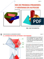 INTERSECCIÓN DE PRISMAS-PIRAMIDES - CILINDROS Y VENTANAS en AutoCAD