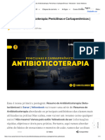 Resumo de Antibioticoterapia - Penicilinas e Carbapenêmicos