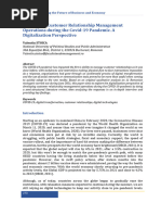 Developing Customer Relationship Management Operations During The Covid-19 Pandemic. A Digitalization Perspective