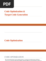 Code Optimization and Target Code Generation