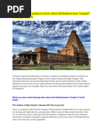 What Are Some Unknown Facts About Brihadeeswarar Temple