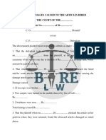 Draft of Suit For Damages Caused To The Articles Hired Watermark