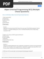 Object Oriented Programming MCQ (Multiple Choice Questions)