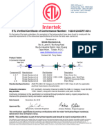 Cat.6 3 Connector Channel Certificate