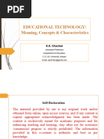 EDUCATIONAL TECHNOLOGY Meaning Concepts Characteristics