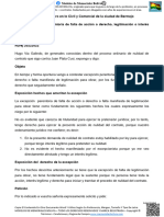 Contestación A La Excepción de Falta de Acción, Derecho o Legitimación