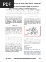 Speed Control of DC Motor Using PWM Technique: © MAY 2021 - IRE Journals - Volume 4 Issue 11 - ISSN: 2456-8880