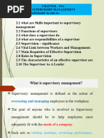 Chapter - Two Supervisory Management The Student Will/should Be Able To