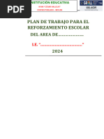 Plan de Trabajo para El Reforzamiento Escolar 2024 - CV