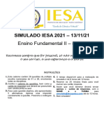 SIMULADO IESA 2021 - 13/11/21: Ensino Fundamental II - 8º Ano