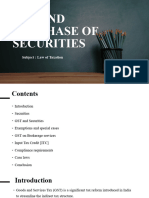 GST and Purchase of Securities