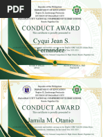 Conduct Award - G10