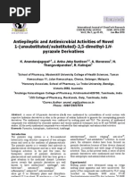 Antiepileptic and Antimicrobial Activities of Novel 1 - (Unsubstituted/substituted) - 3,5-Dimethyl-1 H-Pyrazole Derivatives