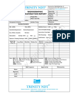 Radiography Inspection NDT Sample Test Report Format