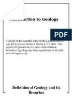 Introduction To Geology: Definition of Geology and Its Branches