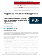 A Natureza Jurídica Da Caução e Repercussões Civis e Registro Público - Migalhas