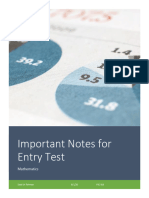 Important Notes For Entry Test