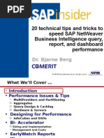 20 Technical Tips and Tricks To Speed Sap Netweaver Business Intelligence Query, Report, and Dashboard Performance