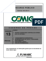 Caderno 13 - CEMIG 03 - Tecnico Supervisao Controle Da Operacao Do Sistema I