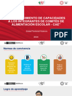 Fortalecimiento de Capacidades A Integrantes de Comités de Alimentación Escolar - Modalidad Productos