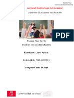 Examen Final de Currículo y Evaluación Educativa