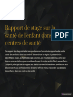 Rapport de Stage Sur La Sante de Lenfant Dans Les Centres de Sante