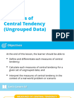 Lesson 1. Measures of Central Tendency (Ungrouped Data)