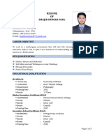 Resume OF Shajib Kumar Paul: Career Objective