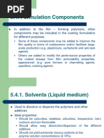 Coating Part 3. Formulation Components and Fluid Bed Coaters