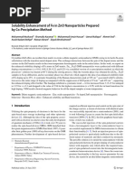 1.solubility Enhancement of Fe in ZnO Nanoparticles Prepared Co Precipitation Method