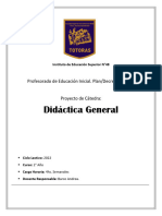 Proyecto de Catedra Didactica General. INICIAL.