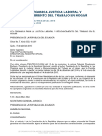 Ley Organica Justicia Laboral y Reconocimiento de Trabajo en El Hogar