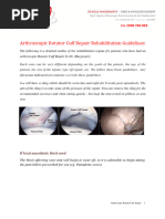 Arthroscopic Rotator Cuff Repair Rehabilitation Guidelines: 12-16 Hours Post Op